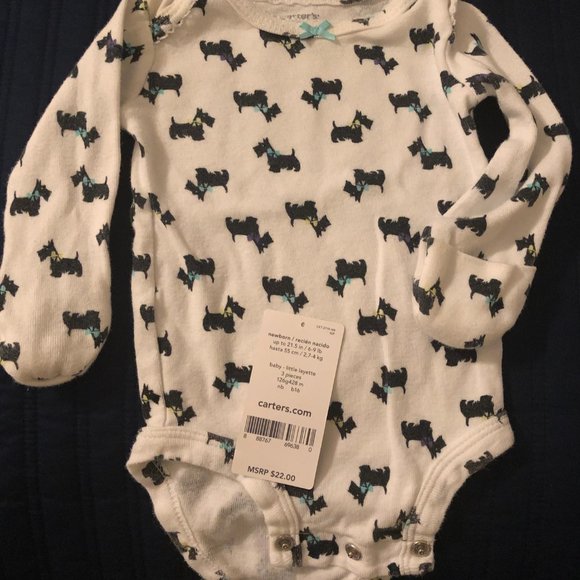 EUC Baby Girl Carter's Print Bodysuits & Scottie Dog Pants Set - size newborn - Picture 13 of 16